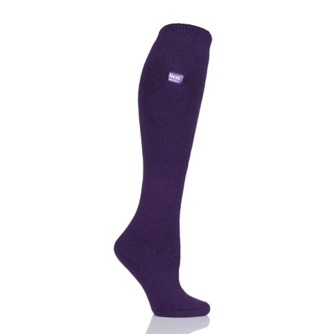 Heat Holder Lite Long Plain Ladies Socks Purple