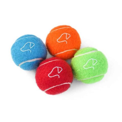 5cm Mini Squeaky Pooch Tennis Balls - 4 Pack