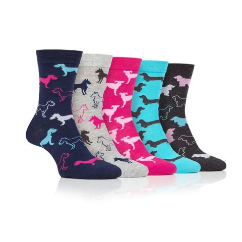 Dare To Wear Ladies Crew Socks Dogs Pk5