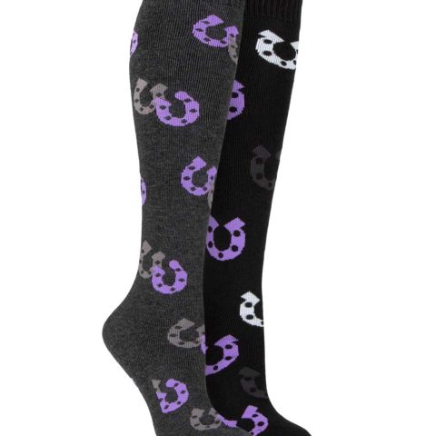 Storm Bloc Junior Warwick Horse Shoe Socks Charcoal/Black