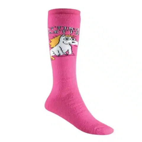Fun Pony Sitting Pink Kids Socks