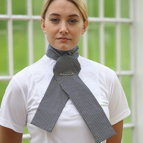 Shires Untied Stock Navy with White Check