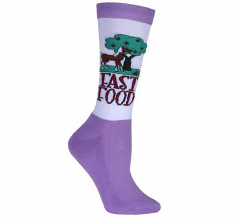 Ladies Socks - Fast Food Lilac