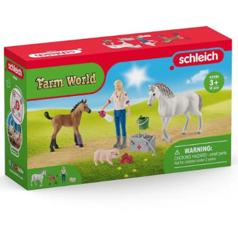 Schleich Vet Visiting Mare And Foal