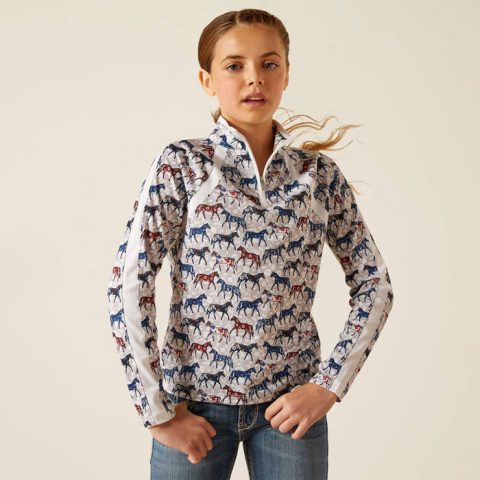 Ariat Youths Sunstopper 3.0 1/4 Zip Baselayer