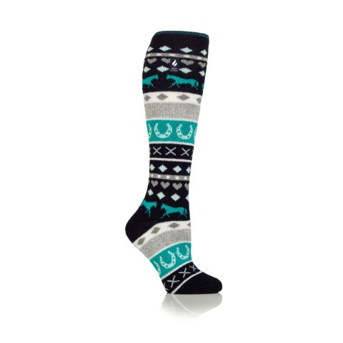 Heat Holder Ladies Wetherby Lite Long Socks Navy