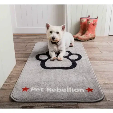 Pet Rebellion Stop Muddy Paws XL Rug Grey