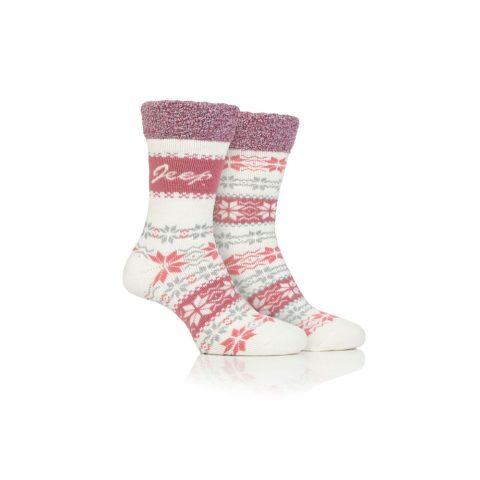 Jeep Ladies Brushed Thermal Boot Socks Cream