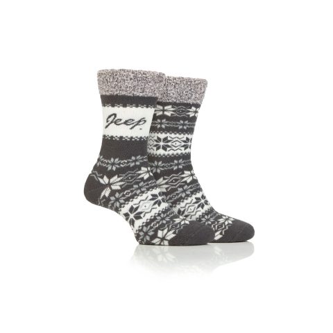 Jeep Ladies Brushed Thermal Boot Socks Slate