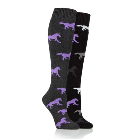 Storm Bloc Junior Huntington Horse Socks Charcoal/Black