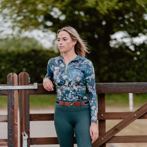 Equine Splendour Long Sleeve Base Layer Emerald Sensation