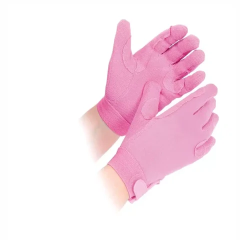 Shires Childs Newbury Cotton Grip Gloves Pink