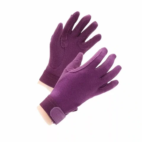 Shires Childs Newbury Cotton Grip Gloves Purple