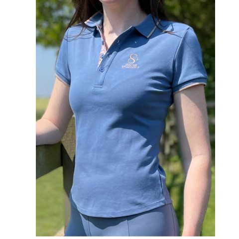Equine Splendour Polo T-Shirt Dusky Blue