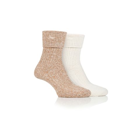 Jeep Ladies Super Soft Brushed Boot Socks Taupe