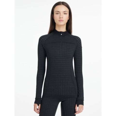 LeMieux Aspen Houndstooth Quarter Zip Top