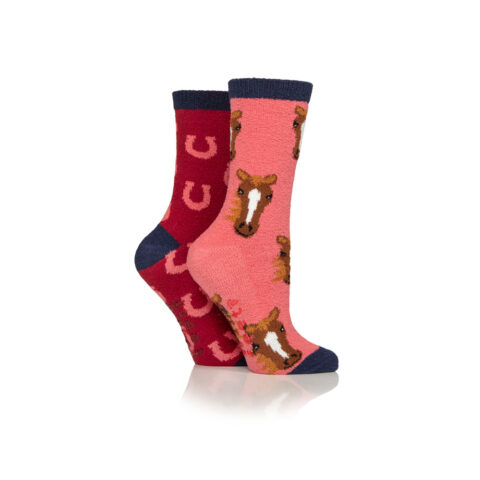 WildFeet Junior Fluffy Lounge Socks Horse