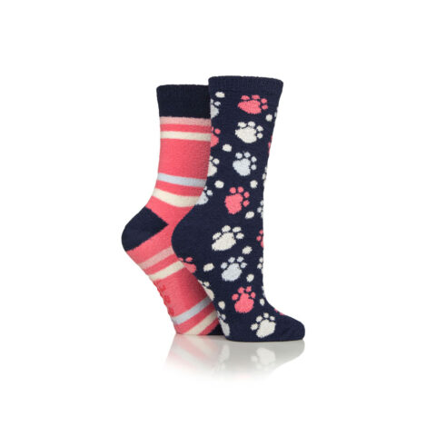 WildFeet Ladies Fluffy Lounge Socks Paws