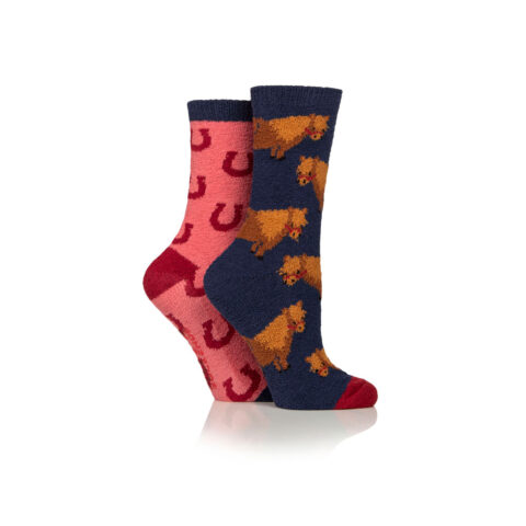 WildFeet Ladies Fluffy Lounge Socks Pony