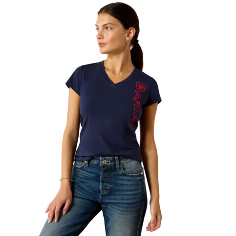 Ariat Womens Vertical Logo T-Shirt Blue