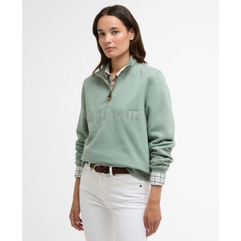 Barbour Cynthia Zip Neck Sweat Sage