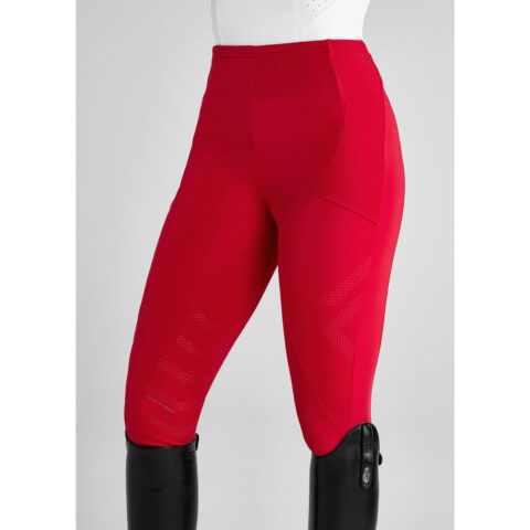 Aztec Diamond Riding Leggings Knee Grip Crimson