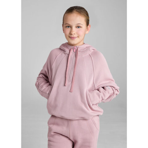 Aztec Diamond Young Rider 1/2 Zip Panel Hoodie Pink