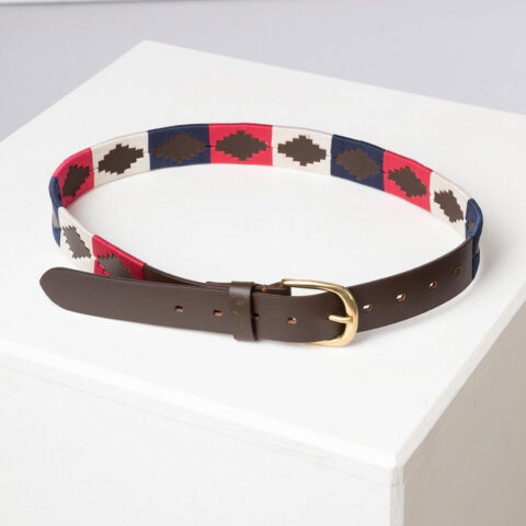 Rydale Askwith Polo Belt Navy/White/Bonbon