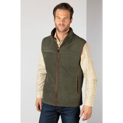 Rydale Mens Huggate Fleece Waistcoat Khaki