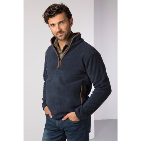 Rydale Mens Huggate 1/4 Zip Fleece Ink